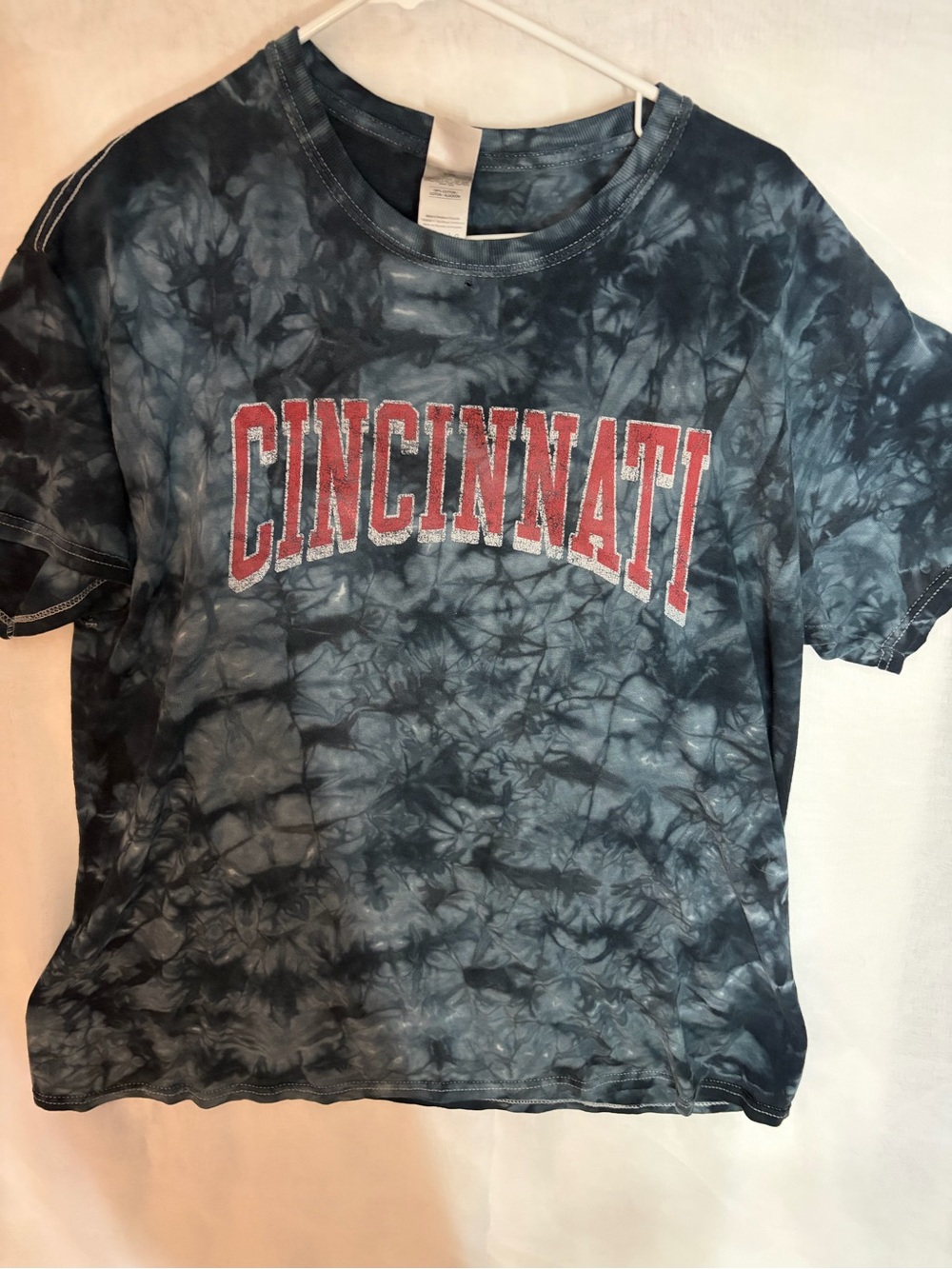 Cincinnati Tie-Dye Short Sleeve Tee - Navy Blue/Gray